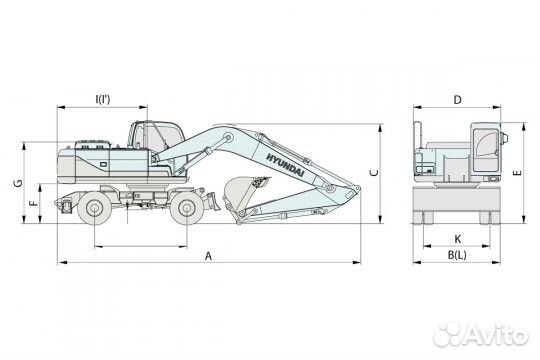 Хендай 300 экскаватор габариты