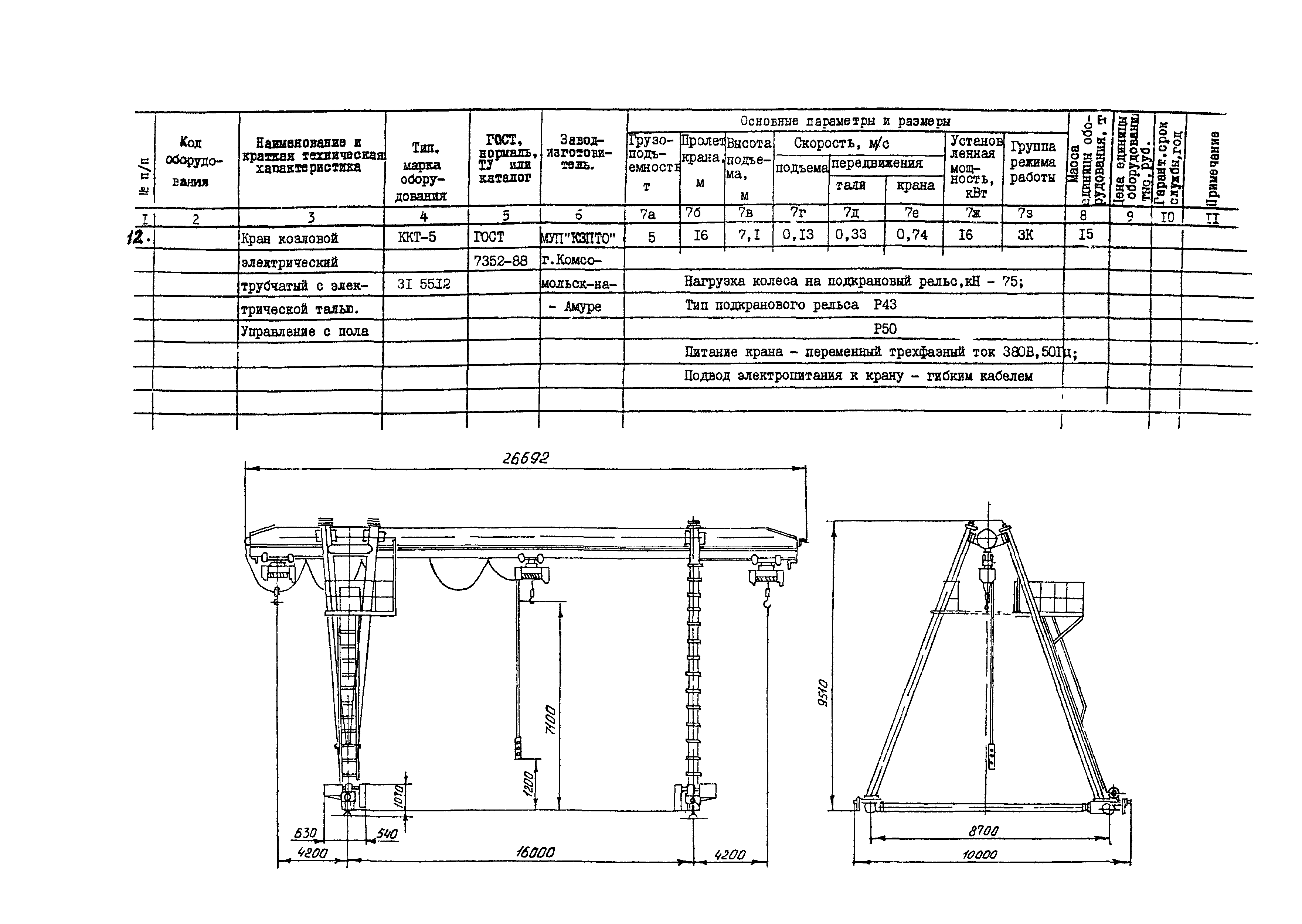 Схема козлового крана кк 6