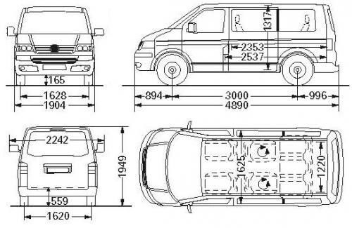 Фольксваген т4 длина кузова