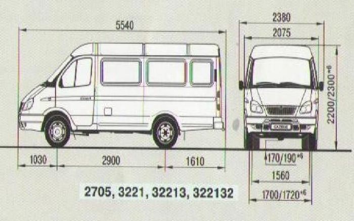 Газель 4х4 размеры