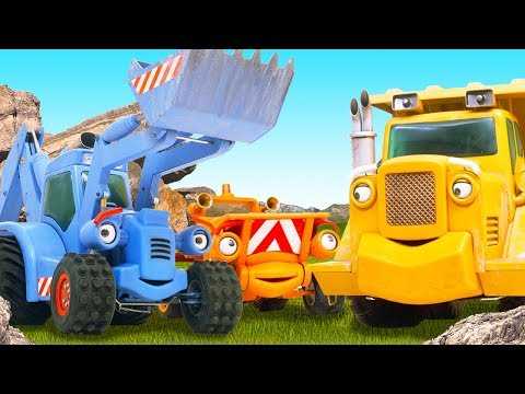 Телка и большой трактор
