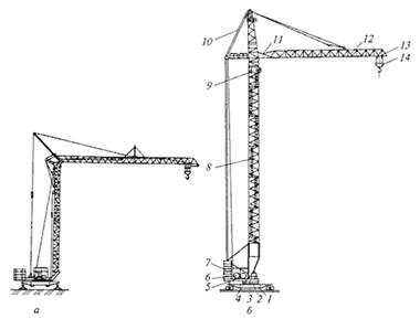 Как наращивают башенный кран в высоту схема